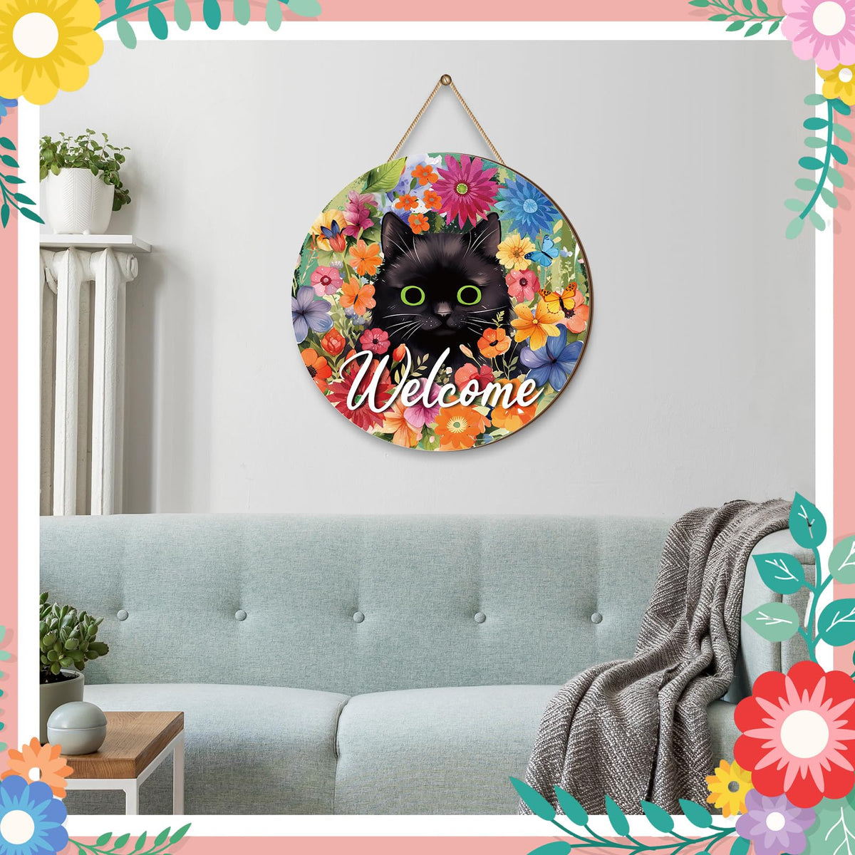 Chunful porch sign helps create a welcoming focal point on doors.
