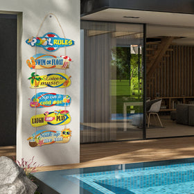 Chunful pool-house decor sign boosts patio style