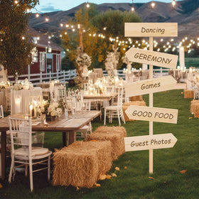Chunful directional yard signs offer quick, double-sided messaging.