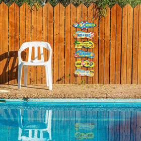 Chunful summer elements pool sign withstands outdoor use