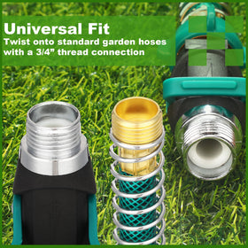 Chunful swivel coupling nut enables tool-free installation.