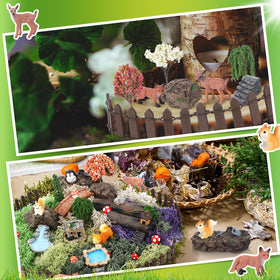 Chunful tree stumps and trees provide height variety for creative layouts.
