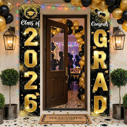 ChunRun class-of-2026 banner for door—clear visibility for graduation photos.