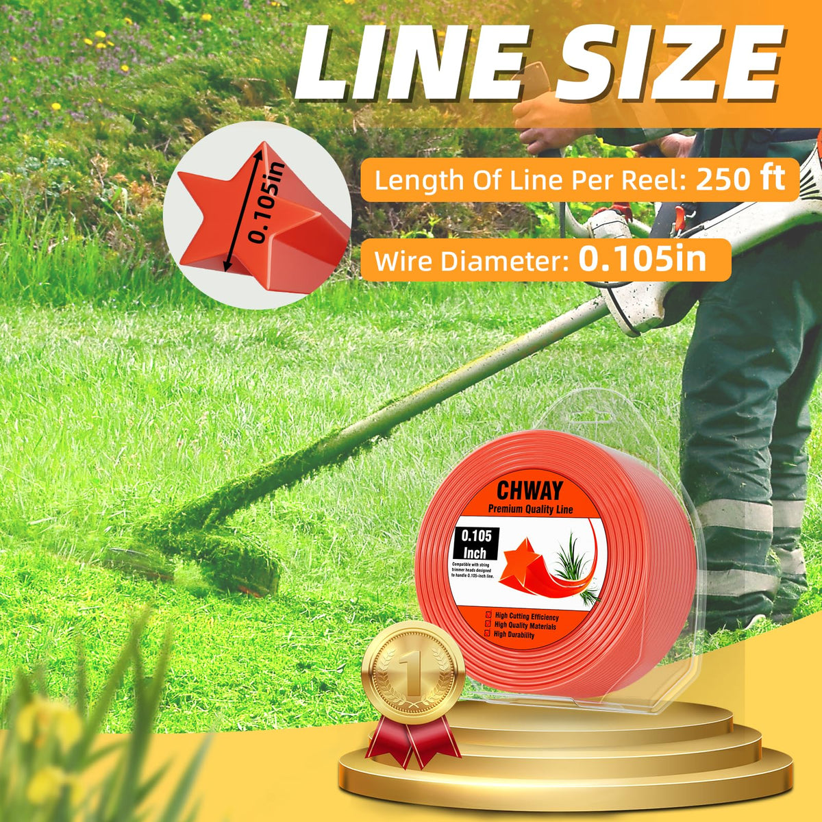 Chway 105 compatible with most 0.105-inch trimmers for home use.