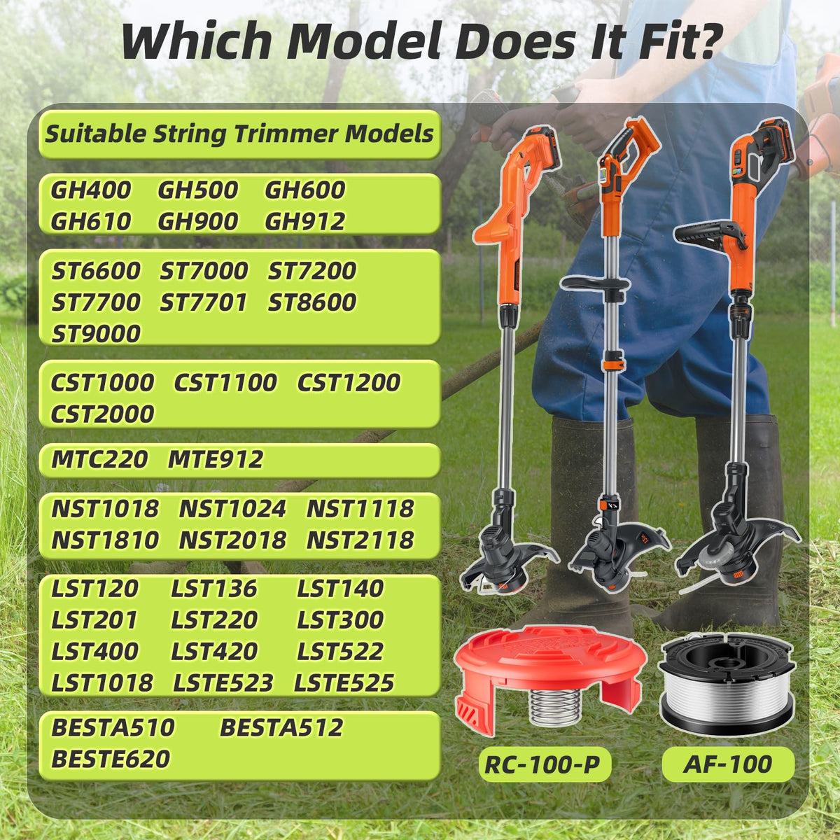 Chway AF-100 spool compatibility list highlights broad model support for AF-100 family