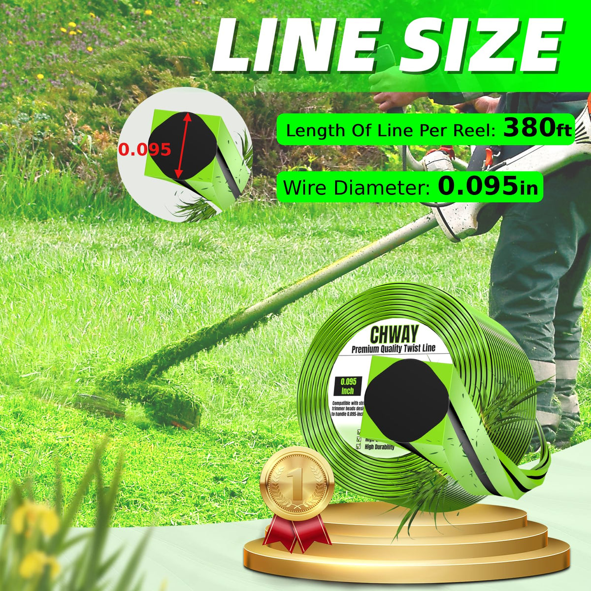 Chway edging-friendly trimmer line for neat lawn borders