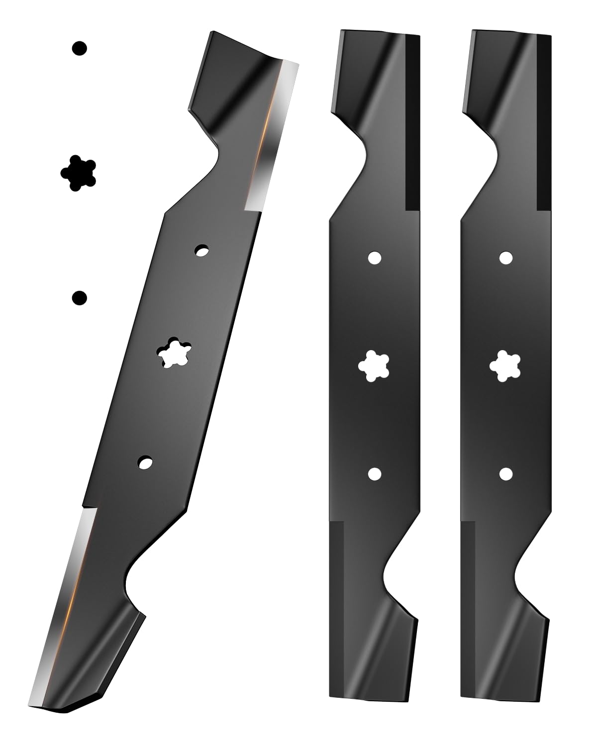 Chway Z254F 5-point star mulching blades ready for Husqvarna 54-inch deck