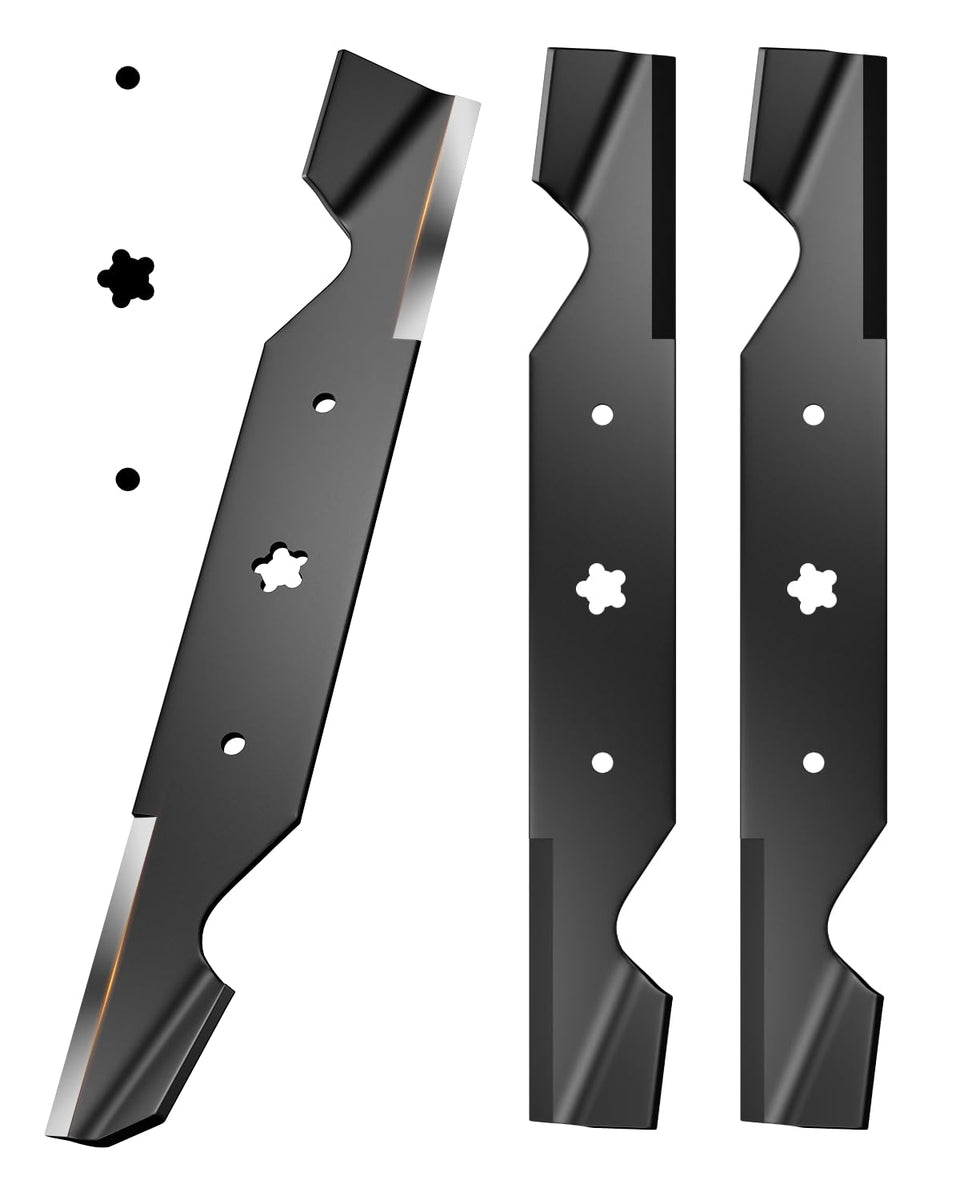Chway Z254F 5-point star mulching blades ready for Husqvarna 54-inch deck