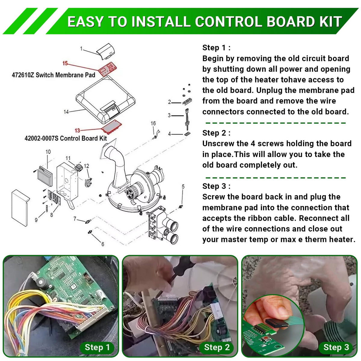 CHYKUANG board replacement view highlighting waterproof coating for moisture resistance