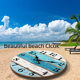 CHYLIN tropical blue wall clock with simple installation hooks