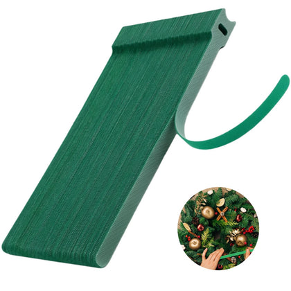 CHZKVOY green reusable nylon plant ties securing climbing plants to a trellis.