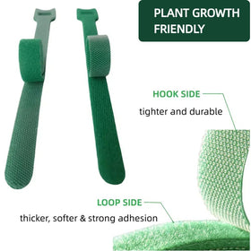 CHZKVOY nylon plant ties with hook and loop for adjustable support.