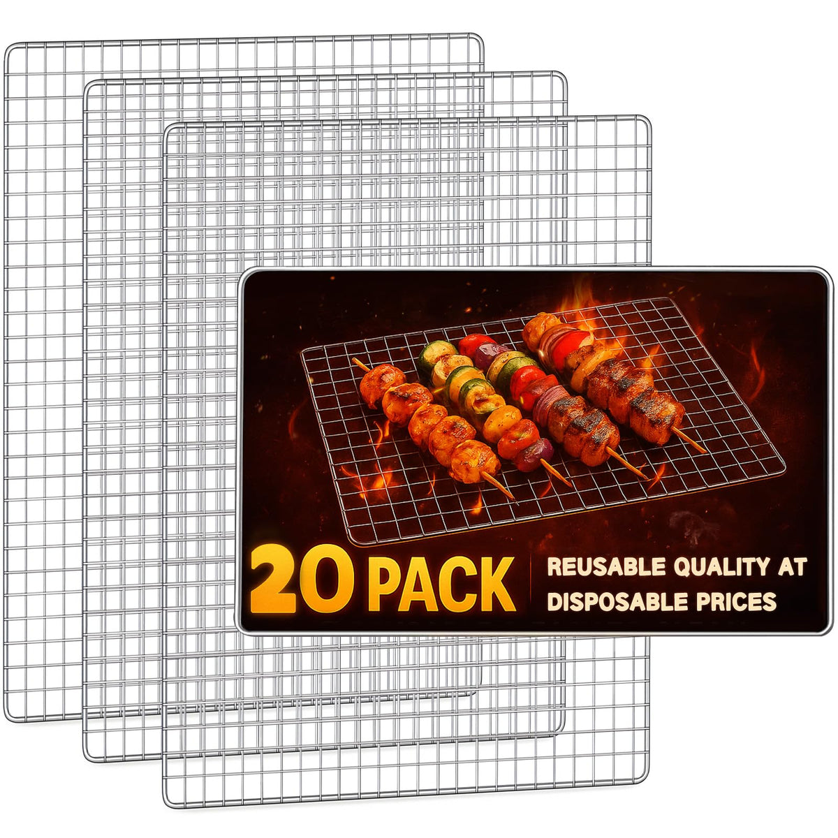 ciAmore grill topper 11.8x15.7 inch rack for spacious family grilling