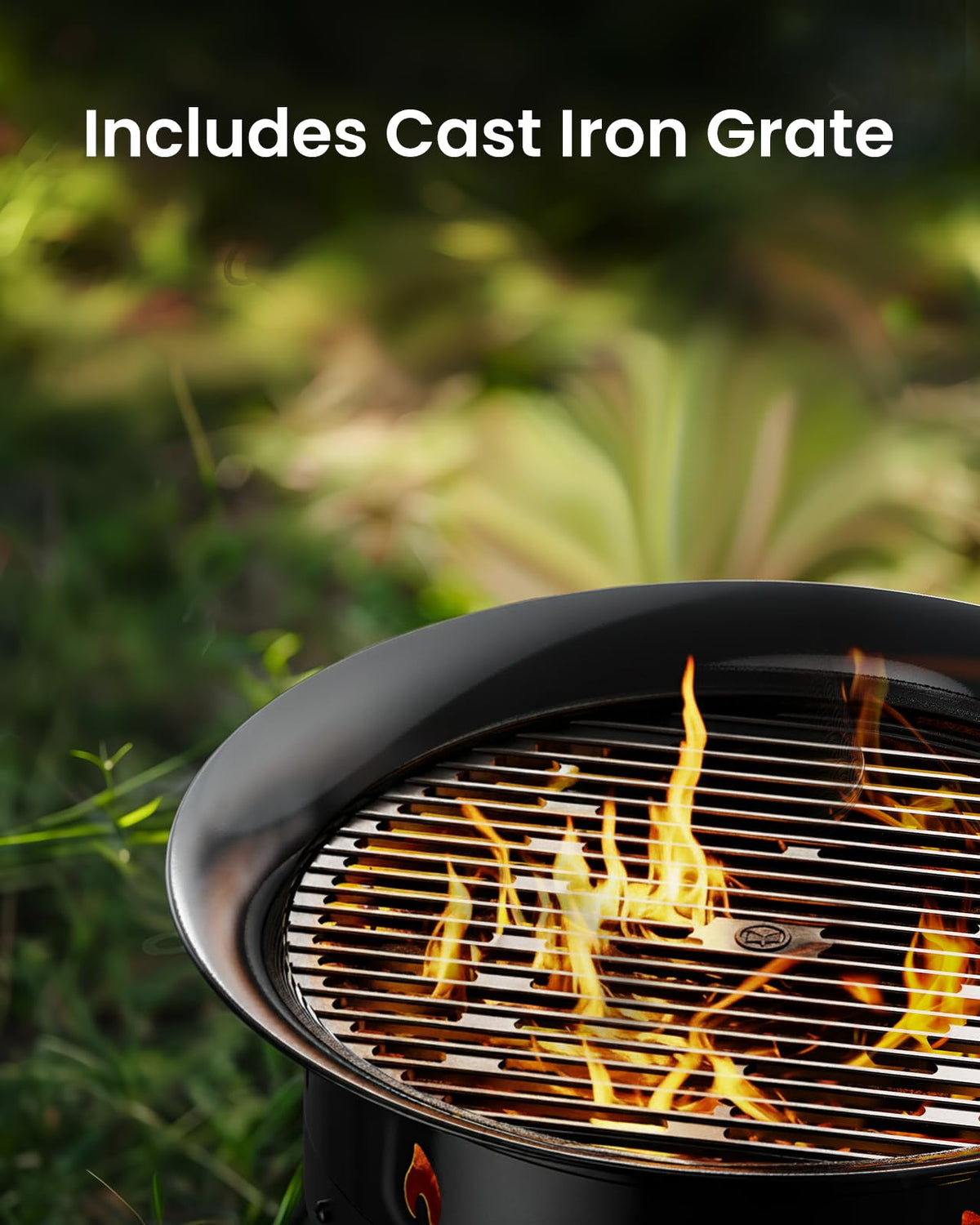 Ciays fire pit delivering 58,000 BTU of heat for outdoor warmth