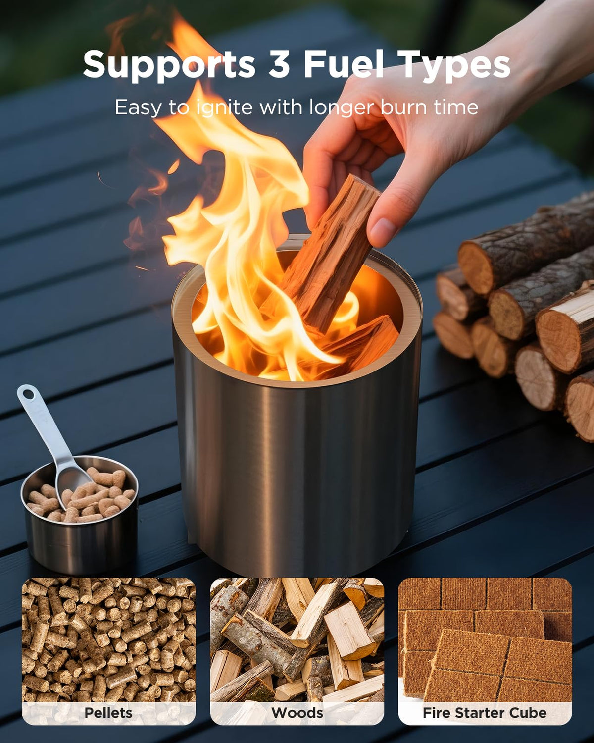 Ciays 304 stainless steel firepit offers durable outdoor performance