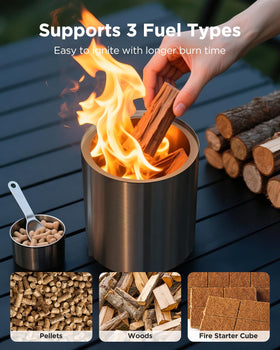 Ciays 304 stainless steel firepit offers durable outdoor performance