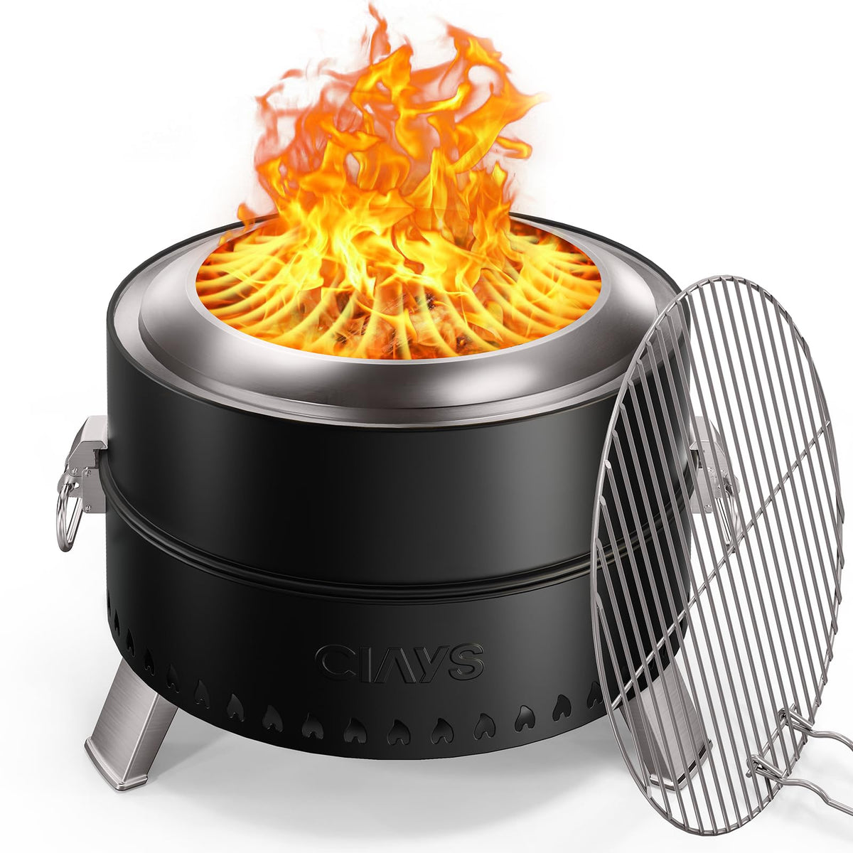 Ciays Smokeless Firepit outer view showing compact, portable outdoor design for gatherings