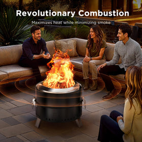 Ciays Smokeless Firepit side view highlighting foldable legs for easy packing