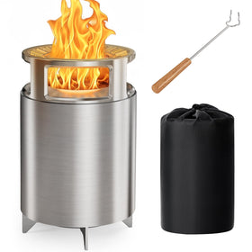 Ciays smokeless firepit with stand shows portable warmth for outdoor spaces