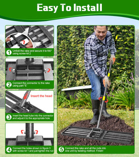 Ciciany rake works on grass, garden, sand, and golf course surfaces.