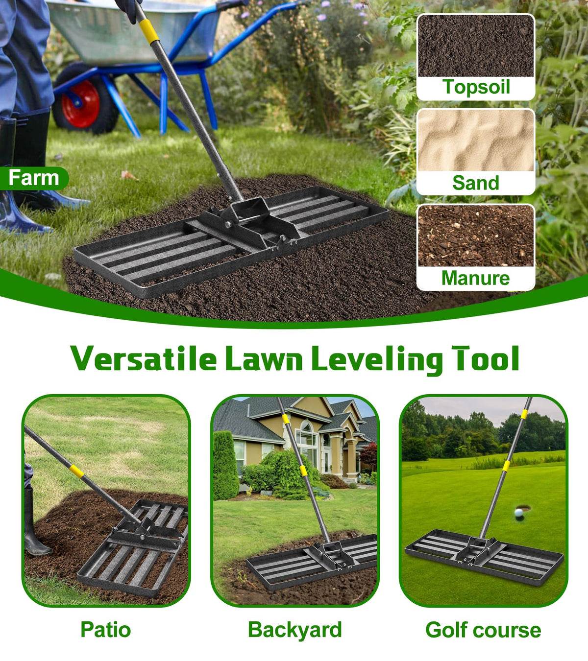 Ciciany lawn leveling kit includes accessories for quick setup.
