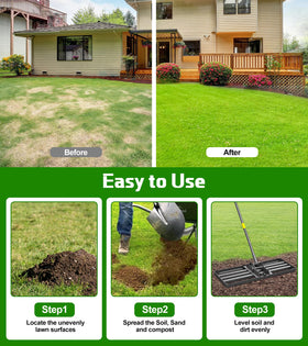 Ciciany topsoil spreading action helps achieve even yard results.