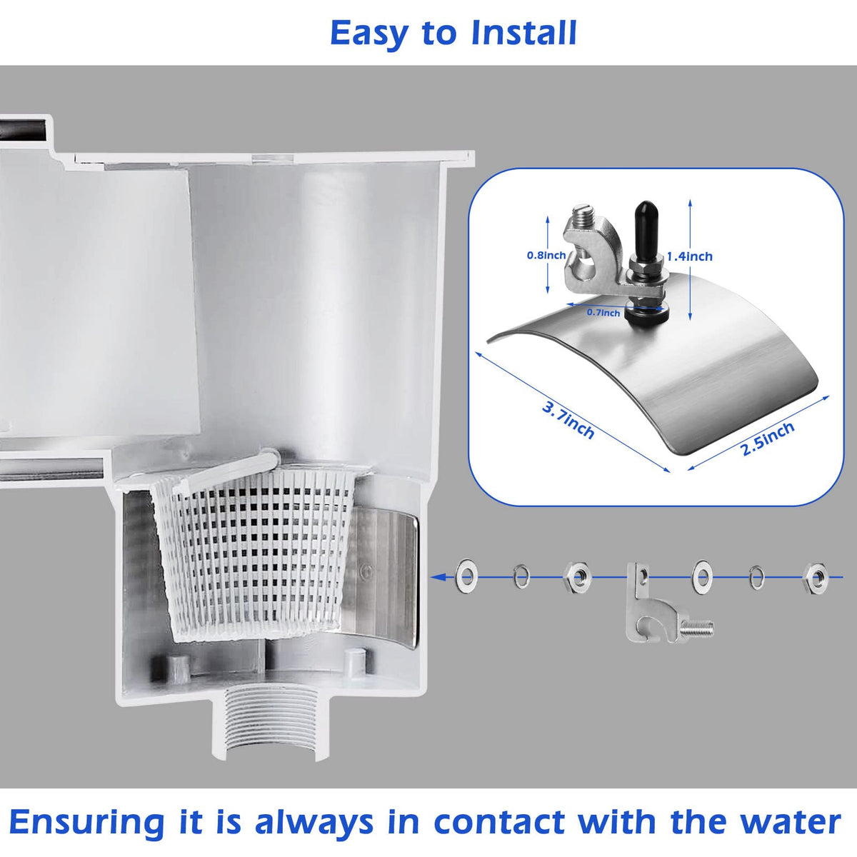 CICIDO BWB680AG installation steps visual guide showing simple setup around skimmers.