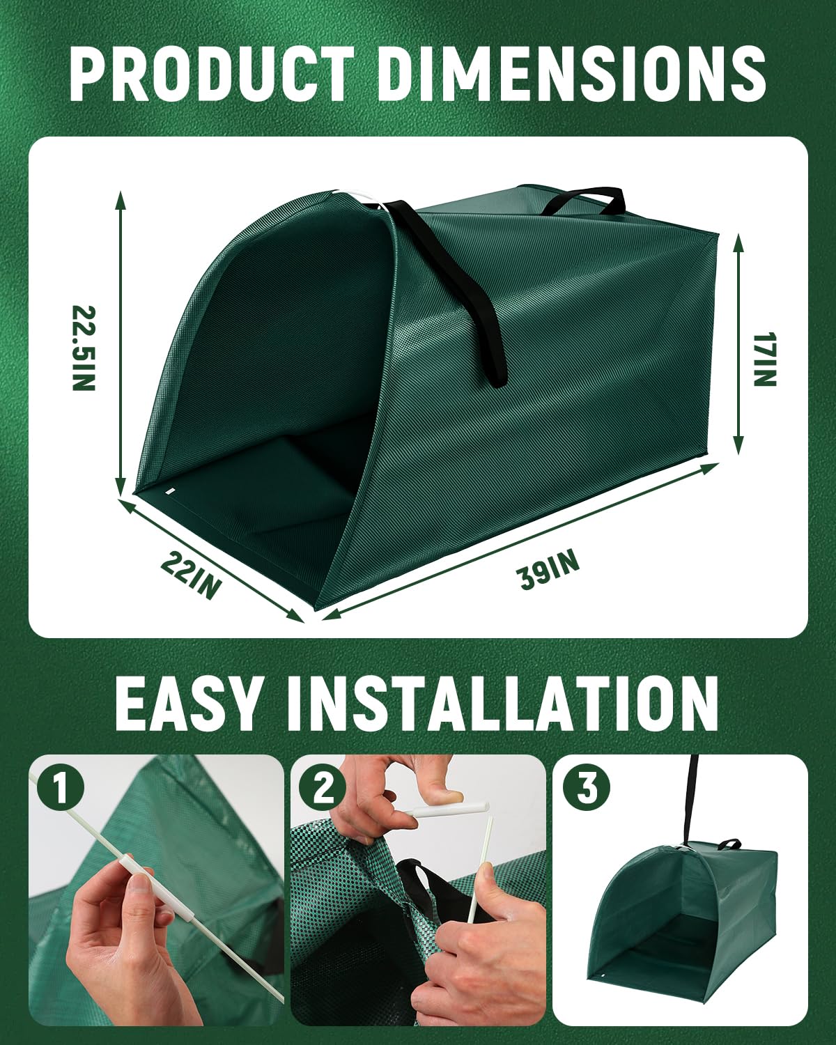 CICIYOO durable splash-resistant bags resist tears during yard cleanup