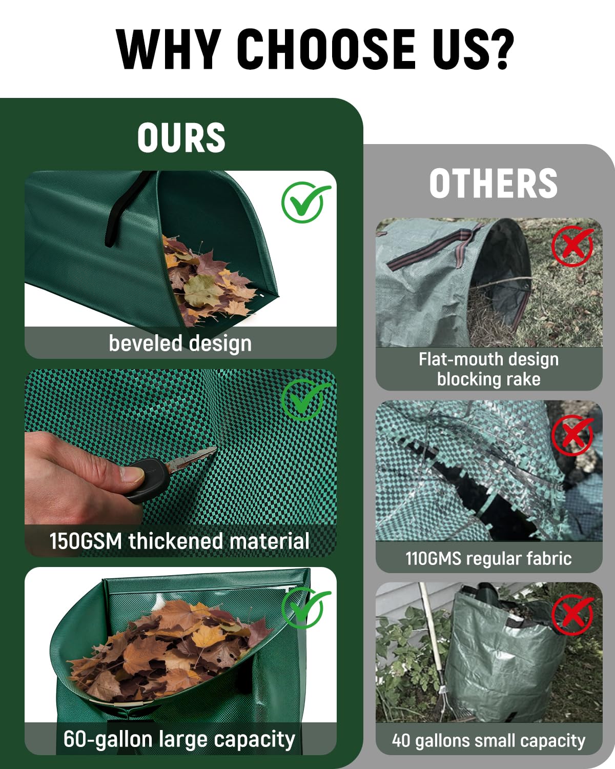 CICIYOO reinforced handles for easy lifting and emptying