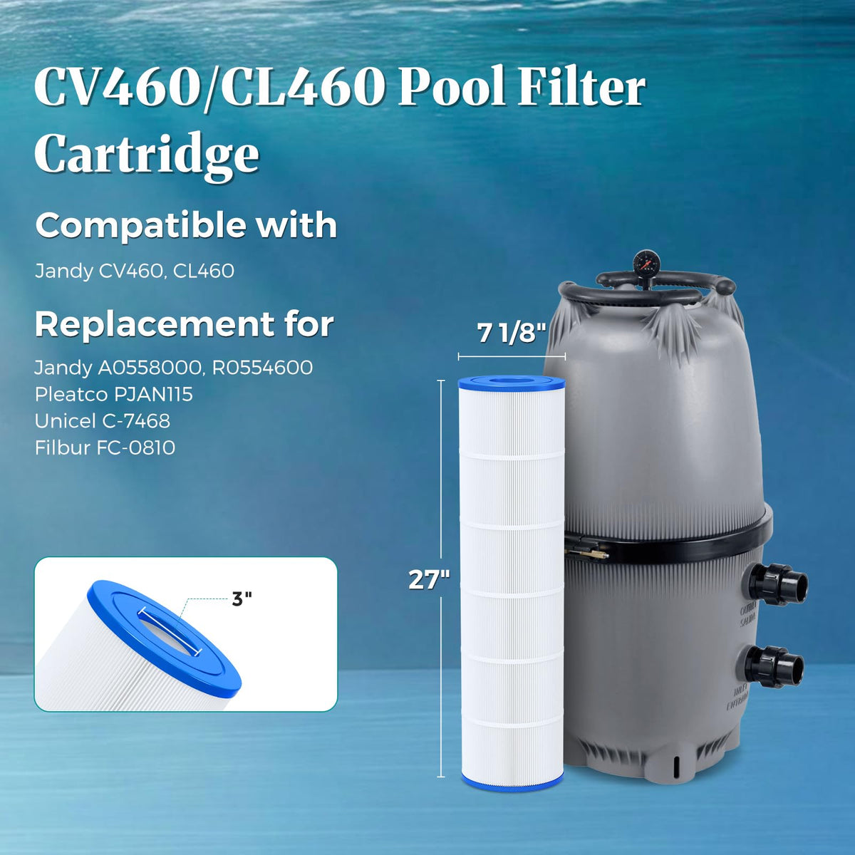Cielvita CV460 filter media density for finer particle capture and clearer water.