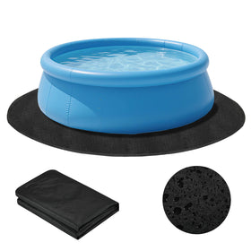 CIEOVO 8 ft round pool liner pad placed underneath to protect the bottom from debris