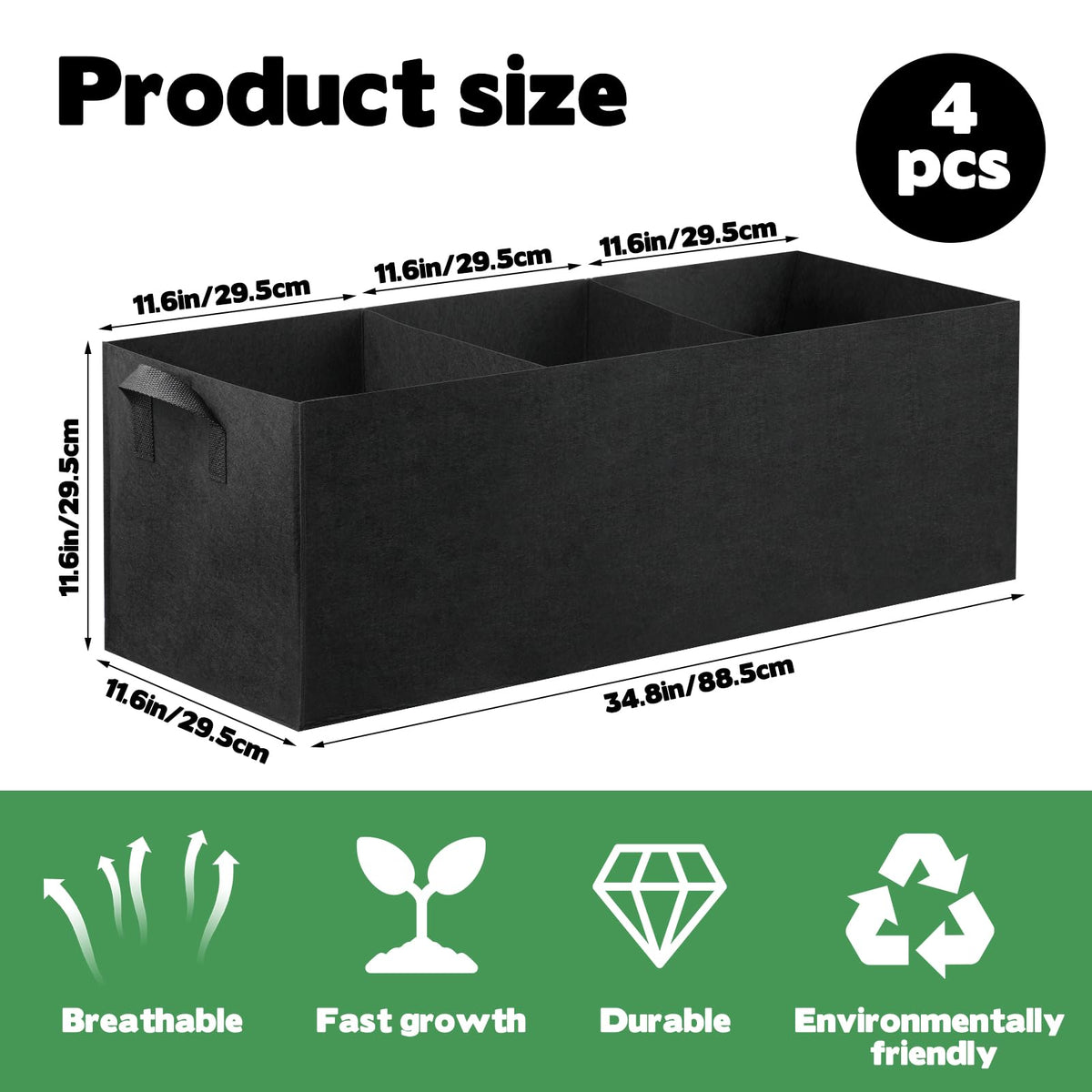 CIEOVO breathable garden bags with handles enable easy relocation.