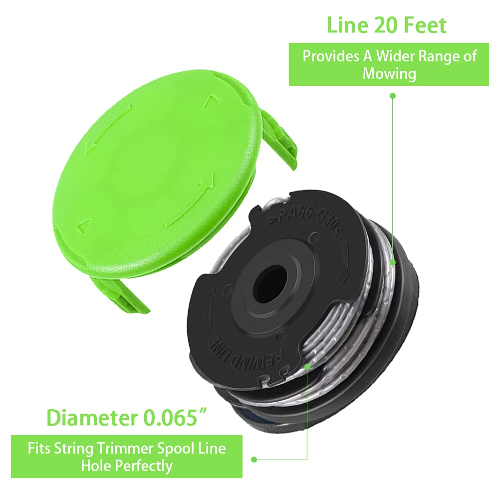 20 ft line length on a 0.065 inch Cilivo spool supports wider mowing reach