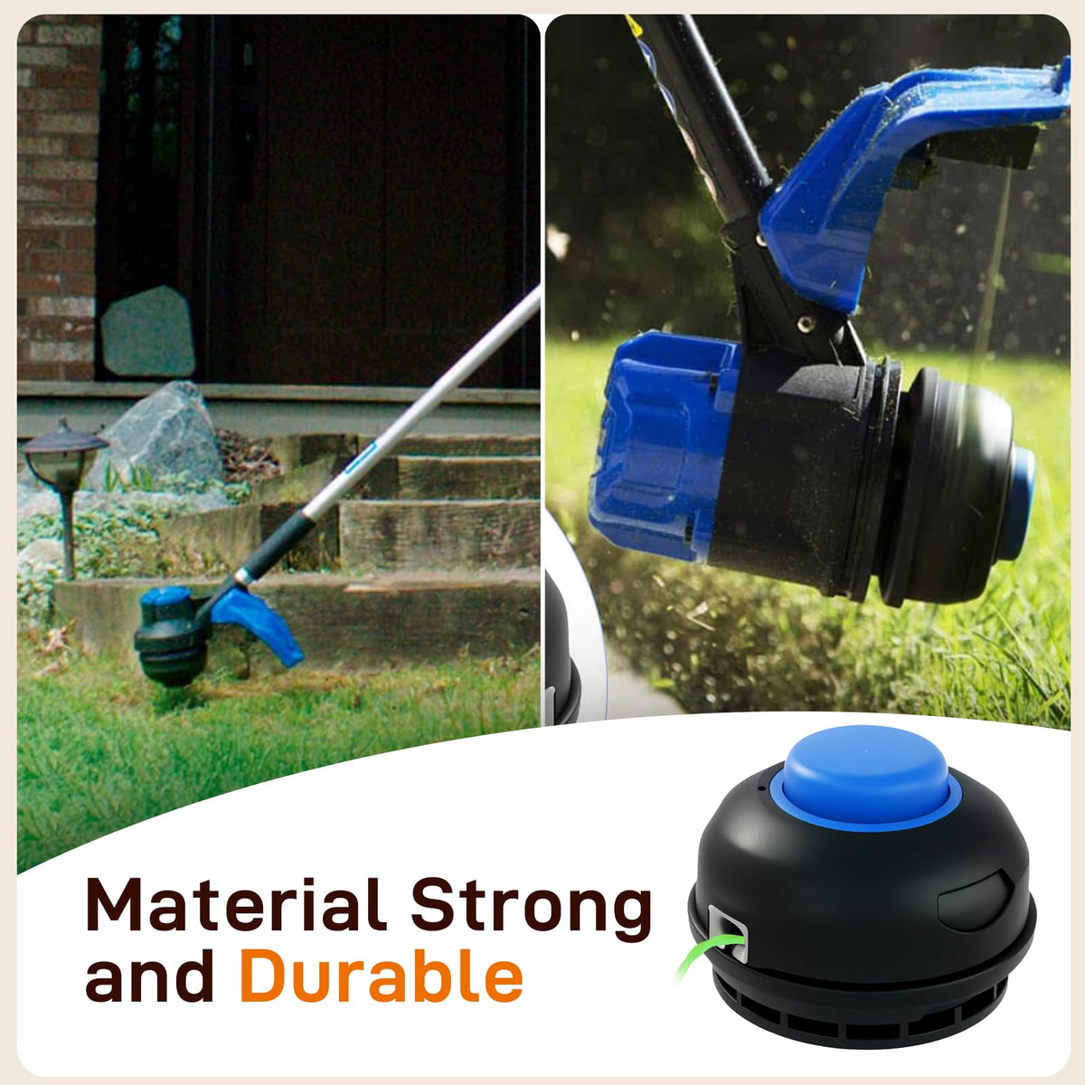 Durable ABS spool on Cilivo replacement head for long-lasting lawn care