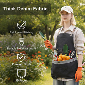 Cilkus Gardening Apron showing adjustable straps for a comfortable fit.