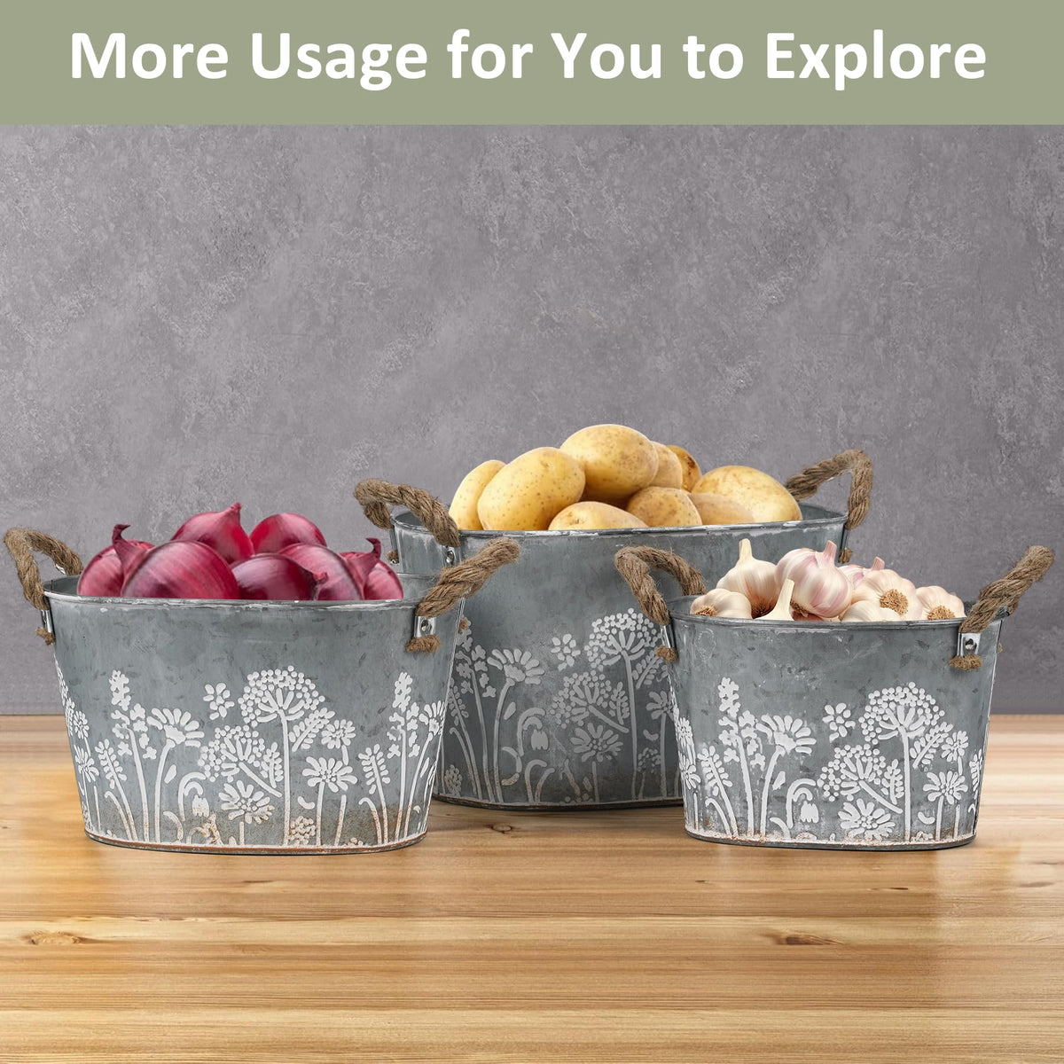 CILXGQLN galvanized planter pattern adds vintage charm to any space.