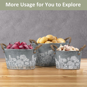 CILXGQLN galvanized planter pattern adds vintage charm to any space.