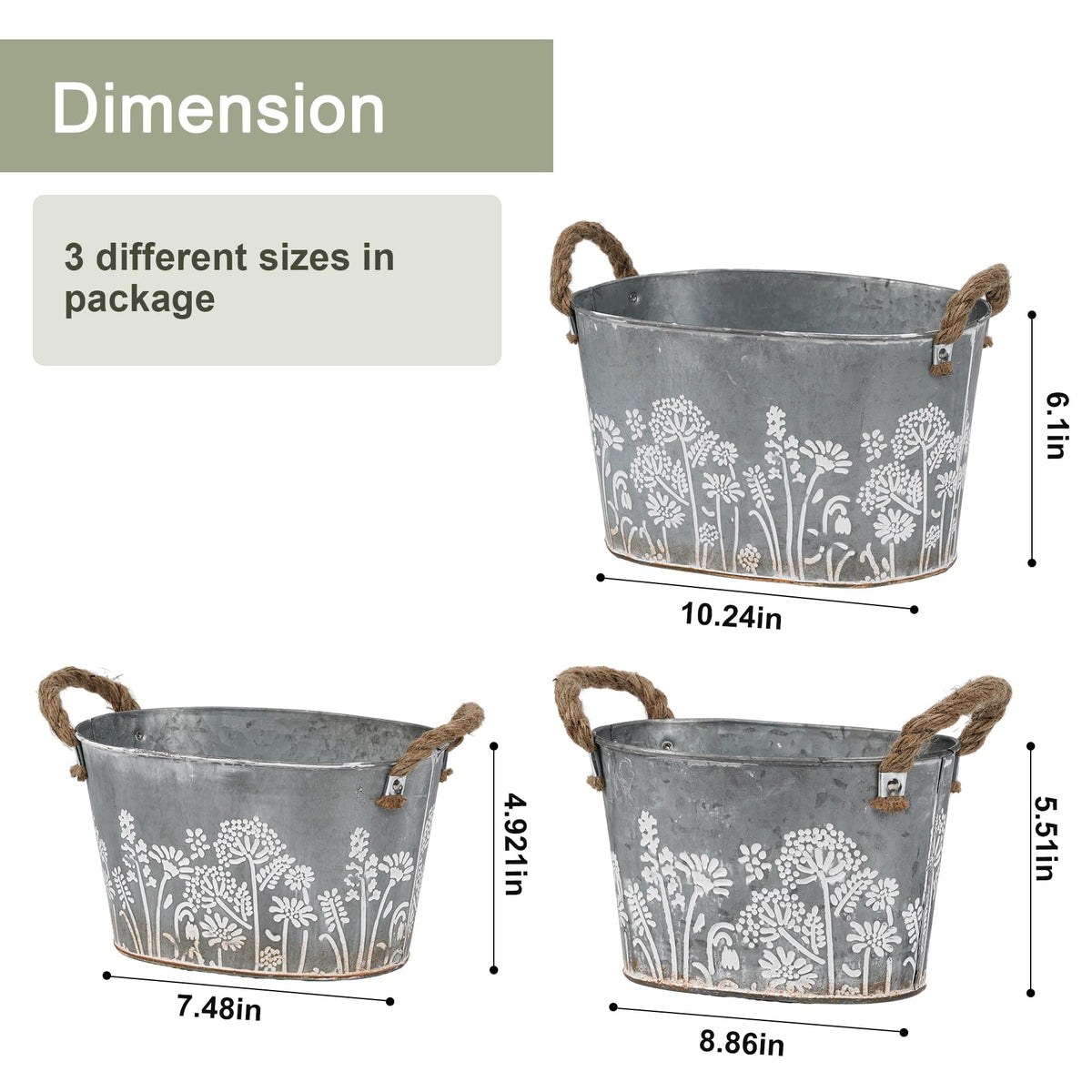 CILXGQLN large shallow planter bucket suitable for herbs and small flowers.