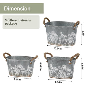 CILXGQLN large shallow planter bucket suitable for herbs and small flowers.