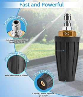 CIMALAB turbo nozzle targets brick and concrete grime with rotating water.