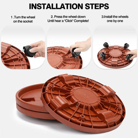 CINDALOG floor-safe plastic wheels protect wood, tile, and carpet floors.