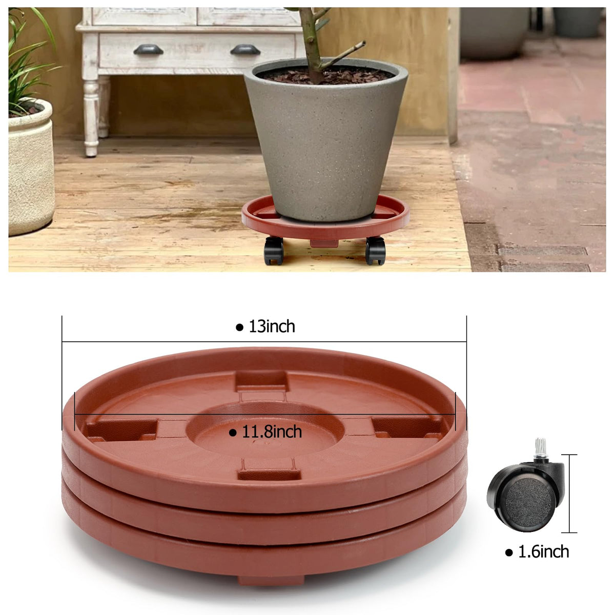 CINDALOG nonslip frosted surface prevents tipping during movement.