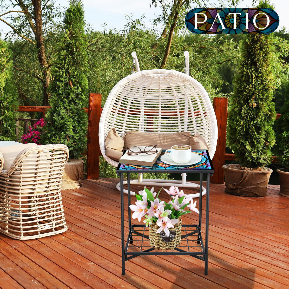 Cinnvoice 14x17 inch size table fits compact spaces indoors or outdoors