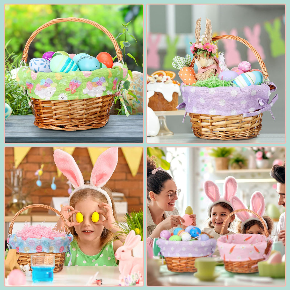 Cinnvoice baskets suitable for picnic decor and party favors.