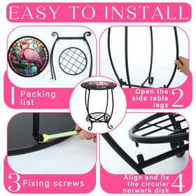 Cinnvoice easy-install round patio table ready for quick setup in any corner.