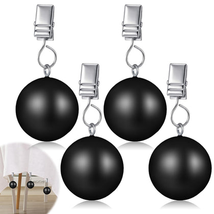 Cinnvoice heavy-duty curtain weights with clips stabilize outdoor tablecloths.