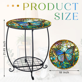 Cinnvoice side table showcases two-layer design for display and storage.