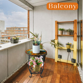 Cinnvoice sunflower-pattern tabletop brightens any room or balcony
