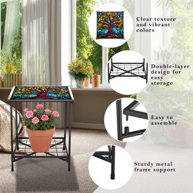 Cinnvoice tree-of-life pattern on top panel enhances plant or drink display