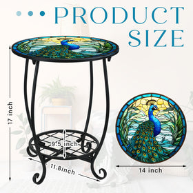 Cinnvoice two-layer design round side table offers display and storage space.